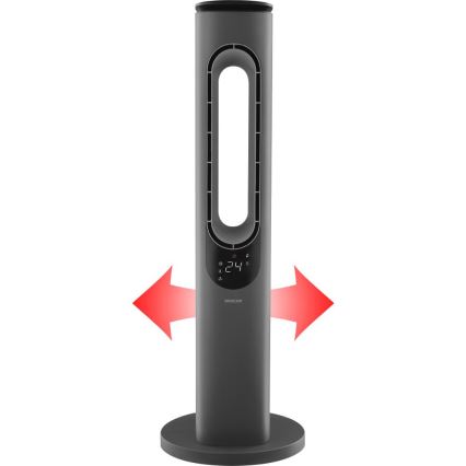 Sencor - Stupni bezlopatni ventilator s keramičkim grijačem 1200/2000W/230V antracit + daljinski upravljač