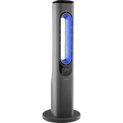 Sencor - Stupni bezlopatni ventilator s keramičkim grijačem 1200/2000W/230V antracit + daljinski upravljač