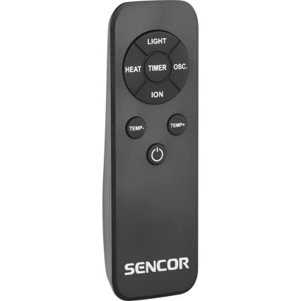 Sencor - Stupni bezlopatni ventilator s keramičkim grijačem 1200/2000W/230V antracit + daljinski upravljač