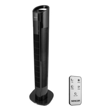 Sencor - Stupni ventilator 50W/230V crna + daljinski upravljač