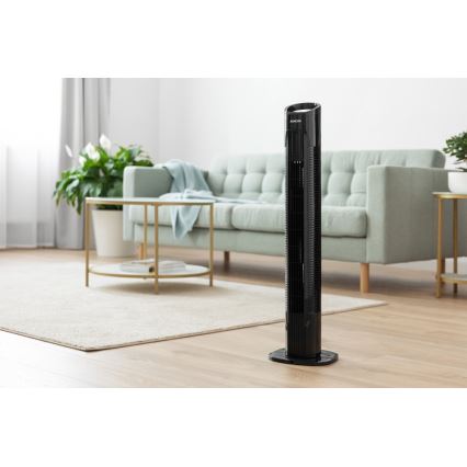 Sencor - Stupni ventilator 50W/230V crna + daljinski upravljač