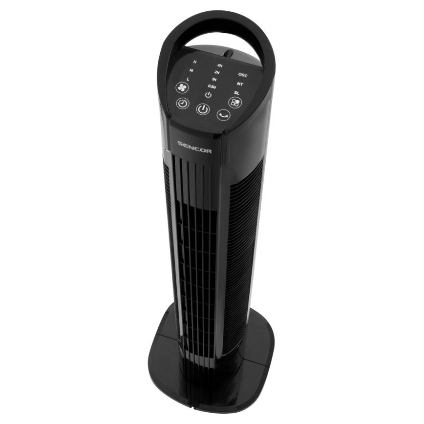 Sencor - Stupni ventilator 50W/230V crna + daljinski upravljač