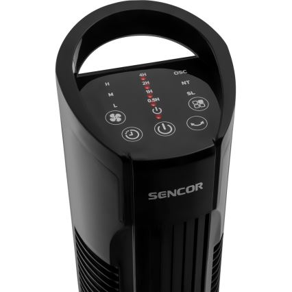 Sencor - Stupni ventilator 50W/230V crna + daljinski upravljač