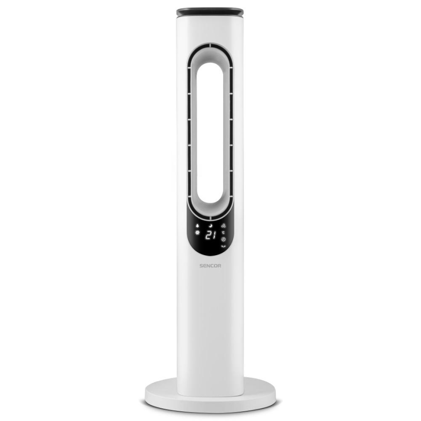 Sencor - Stupni ventilator bez lopatica 50W/230V bijela + daljinski upravljač