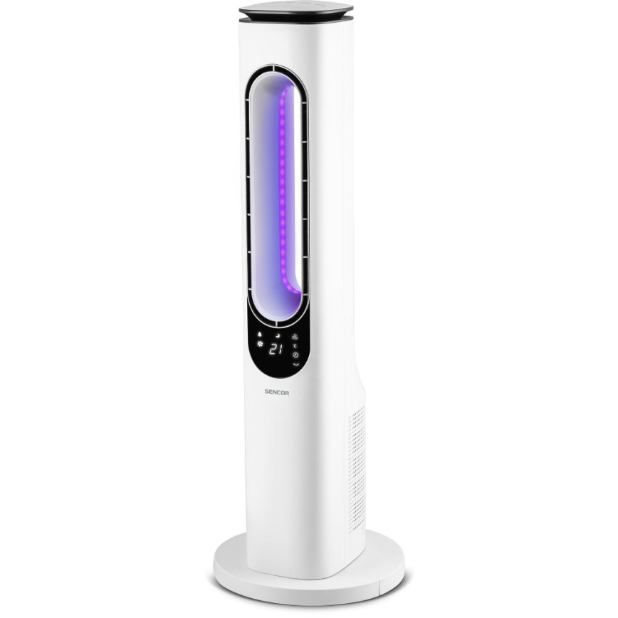 Sencor - Stupni ventilator bez lopatica 50W/230V bijela + daljinski upravljač