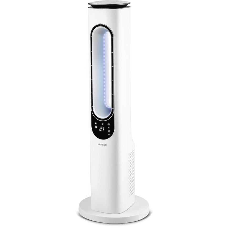 Sencor - Stupni ventilator bez lopatica 50W/230V bijela + daljinski upravljač