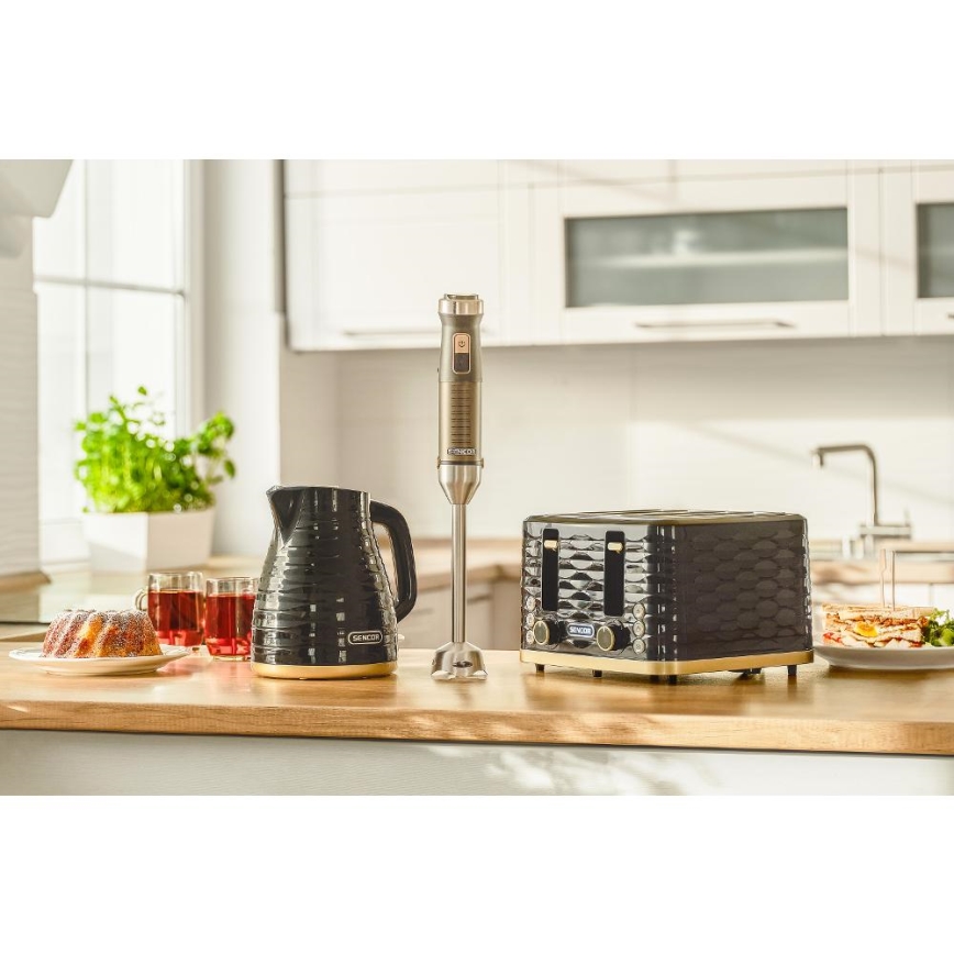 Sencor - Toster s četiri utora 1600W/230V crna/bež