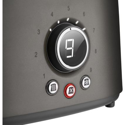 Sencor - Toster s dva otvora i rešetkom za podgrijavanje 1000W/230V antracit