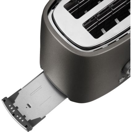 Sencor - Toster s dva otvora i rešetkom za podgrijavanje 1000W/230V antracit