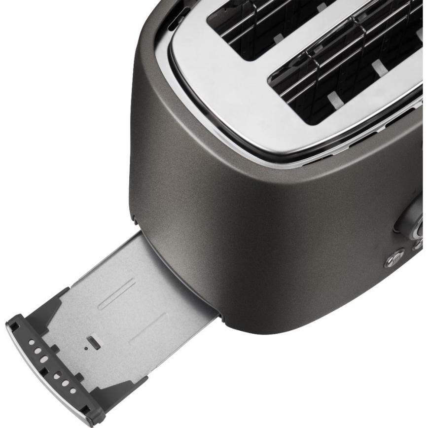 Sencor - Toster s dva otvora i rešetkom za podgrijavanje 1000W/230V antracit
