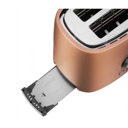 Sencor - Toster s dva otvora i rešetkom za podgrijavanje 1000W/230V bakreni