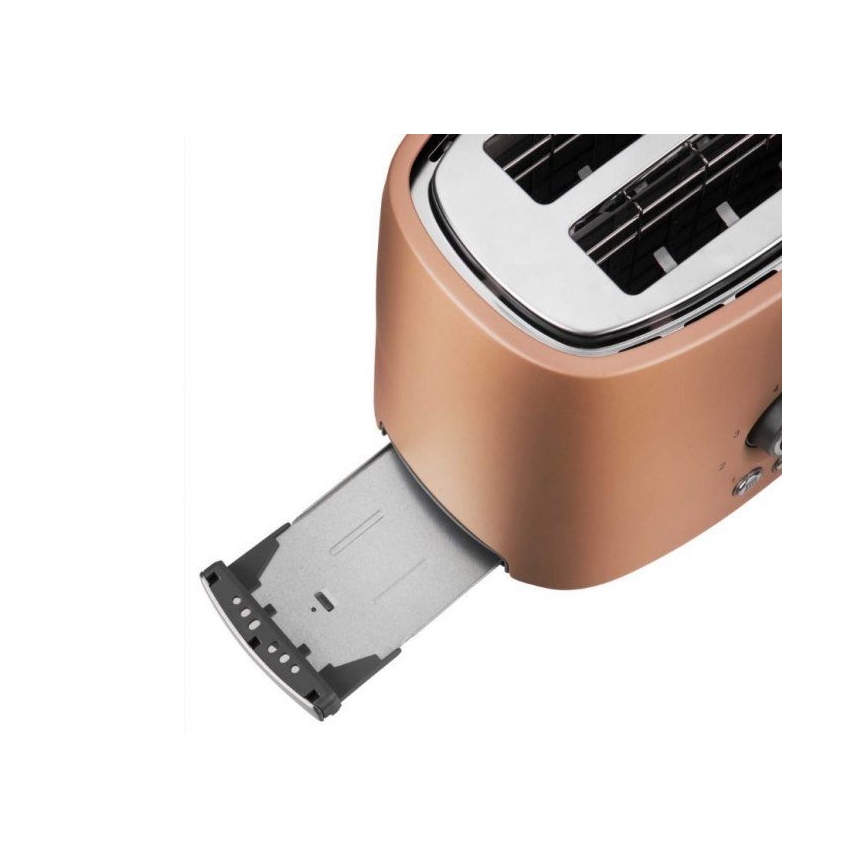 Sencor - Toster s dva otvora i rešetkom za podgrijavanje 1000W/230V bakreni