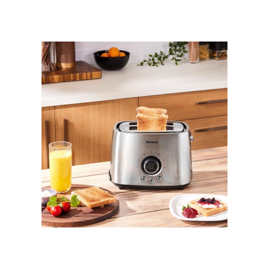 Sencor - Toster s dva otvora i rešetkom za podgrijavanje 1000W/230V srebrna