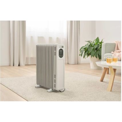 Sencor - Uljni radijator s 13 rebara 1000/2500W/230V bijeli + daljinski upravljač