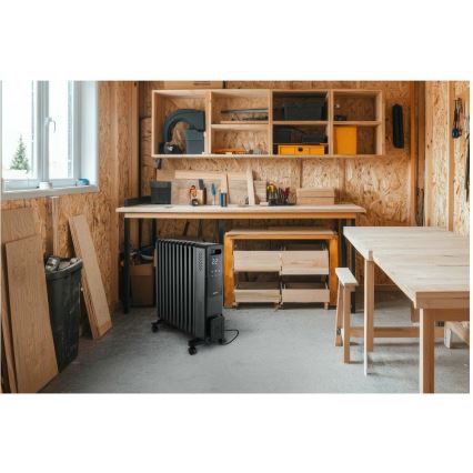 Sencor - Uljni radijator s 11 rebara 1000/1200/2400W/230V Wi-Fi crni