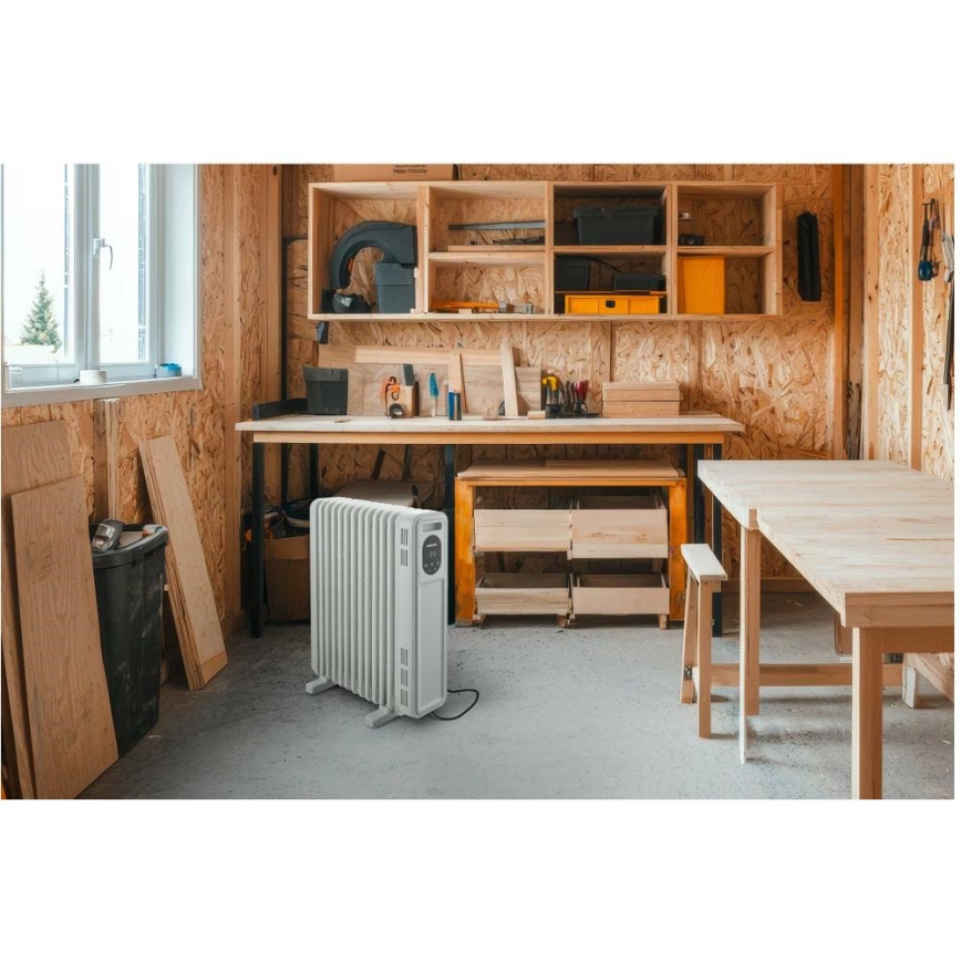 Sencor - Uljni radijator s 13 rebara 1000/2500W/230V bijela + daljinski upravljač