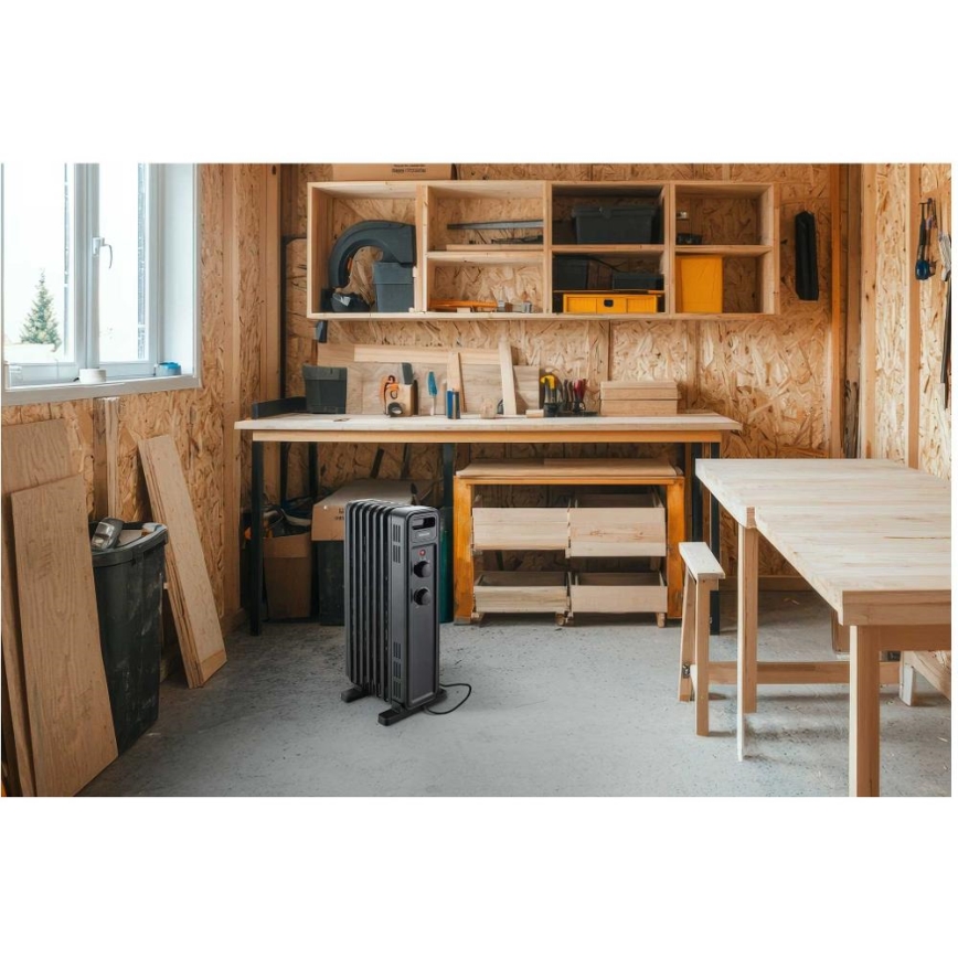 Sencor - Uljni radijator s 7 rebara 600/900/1500W/230V crni