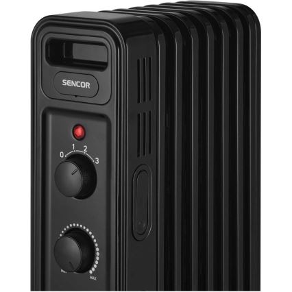 Sencor - Uljni radijator s 7 rebara 600/900/1500W/230V crni
