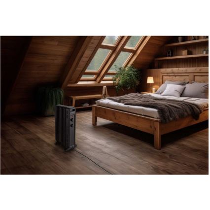 Sencor - Uljni radijator s 9 rebara 800/1200/2000W/230V crni