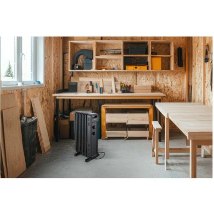 Sencor - Uljni radijator s 9 rebara 800/1200/2000W/230V crni