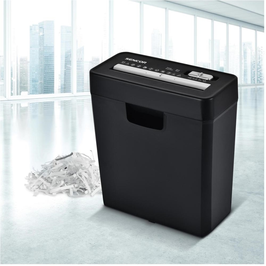 Sencor - Uništavač papira A4 zapremnina 10 l 190W/230V crna