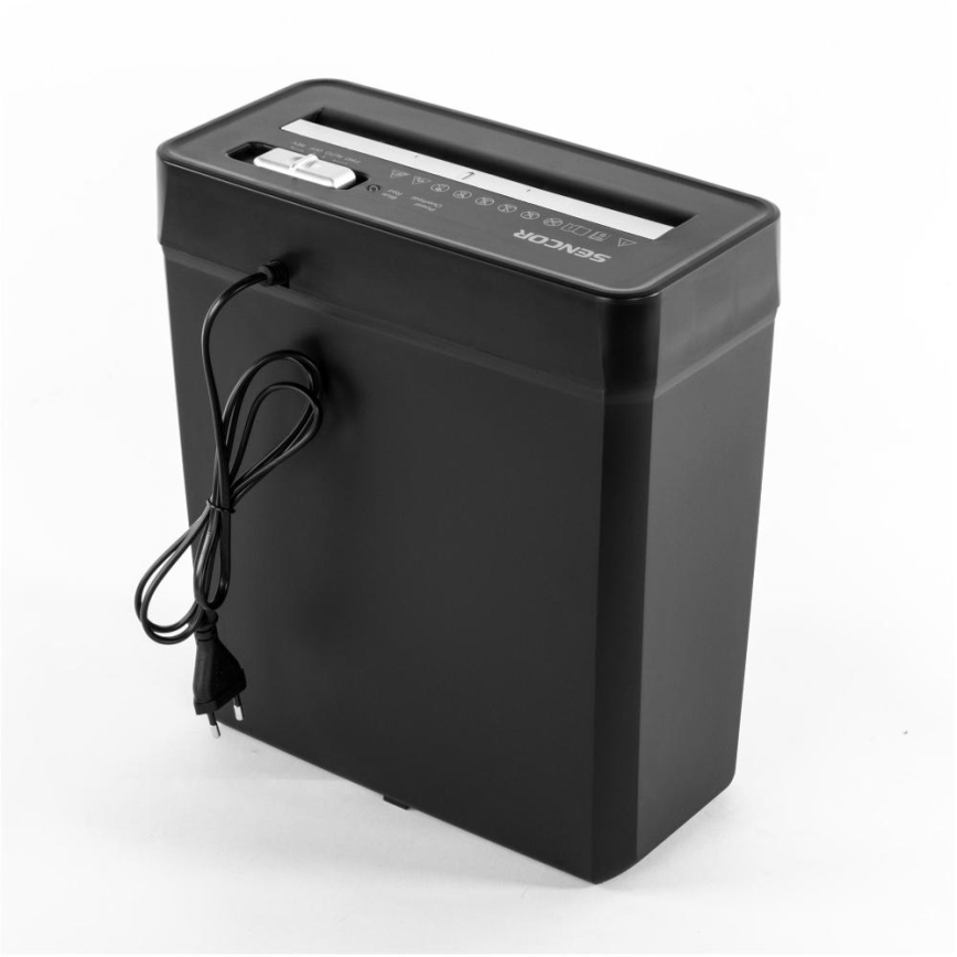 Sencor - Uništavač papira A4 zapremnina 10 l 190W/230V crna