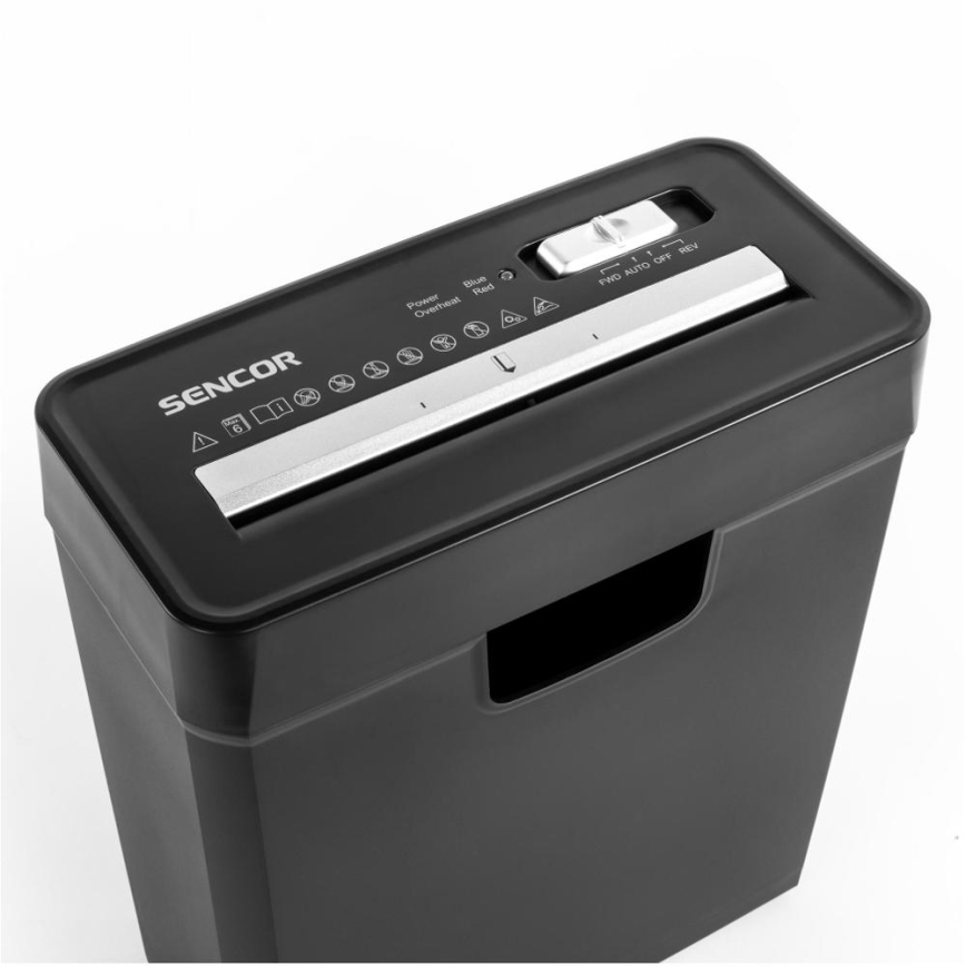 Sencor - Uništavač papira A4 zapremnina 10 l 190W/230V crna