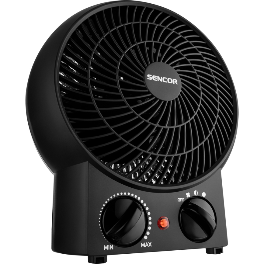 Sencor - Ventilator s grijalicom 1200/2000W/230V crna