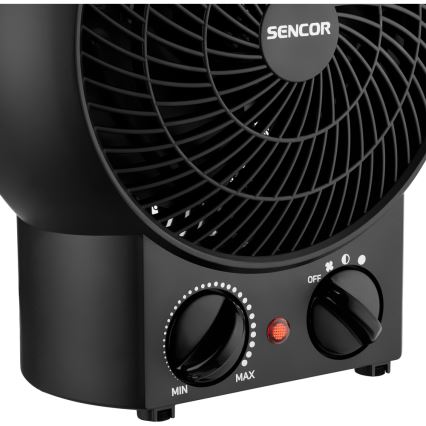 Sencor - Ventilator s grijalicom 1200/2000W/230V crna