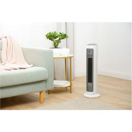Sencor - Ventilator s keramičkim grijačem 2200W/230V Wi-Fi bijela + daljinski upravljač