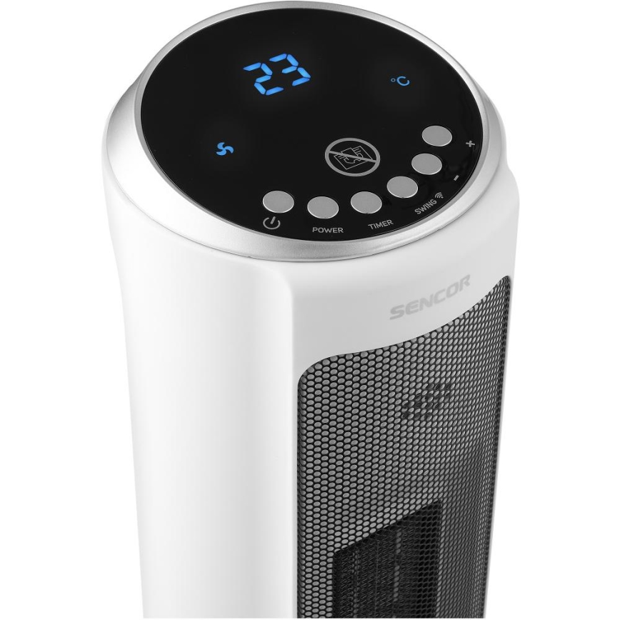 Sencor - Ventilator s keramičkim grijačem 2200W/230V Wi-Fi bijela + daljinski upravljač
