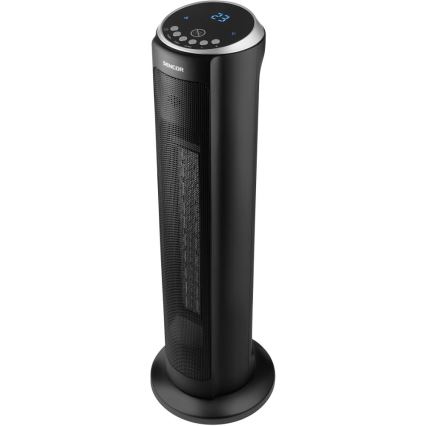 Sencor - Ventilator s keramičkim grijačem 1300/2200W/230V crni + daljinski upravljač