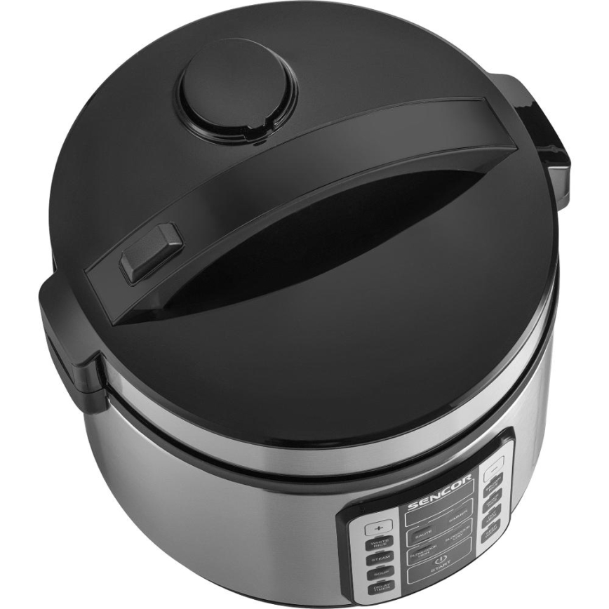 Sencor - Višenamjenski kuhalo za rižu 700W/230V 1,5 l nehrđajući čelik/crna