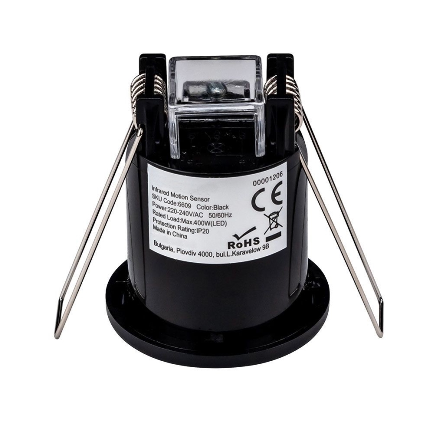 Senzor pokreta ugradbeni PIR 360° 400W/230V crna