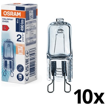 SET 10x halogenih žarulja za pećnicu HALOPIN G9/40W/230V 2700K - Osram