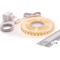 SET 1x LED traka MYLIVING LIGHTSTRIP LED/22W/230V 5 m + 5x ugradni profil 1 m srebrna/bijela