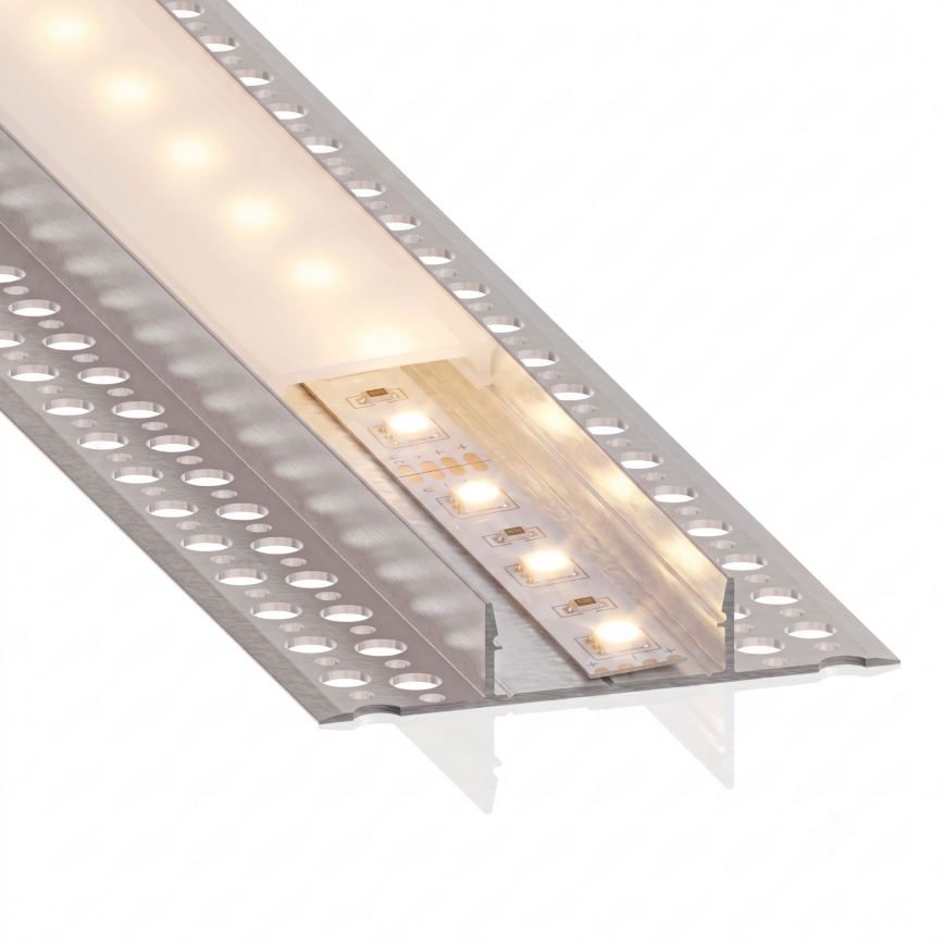 SET 1x LED traka MYLIVING LIGHTSTRIP LED/22W/230V 5 m + 5x ugradni profil 1 m srebrna/bijela