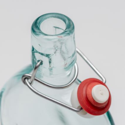 Set 1x staklena boca i 2x čaše za rakiju prozirne s motivom marelice