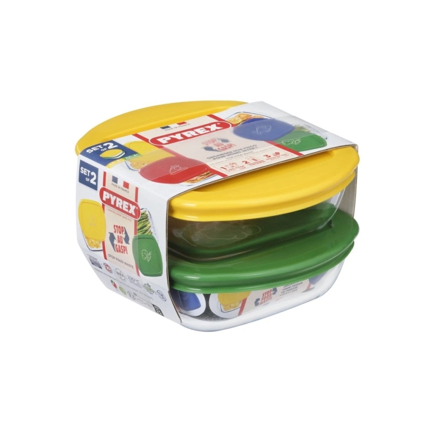 SET 2 kom. staklene posude za hranu PYREX 0,3 l