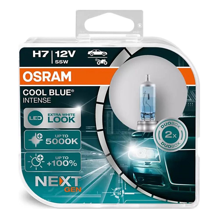 SET 2x Auto žarulja COOL BLUE H7 PX26d/55W/12V 5000K - Osram