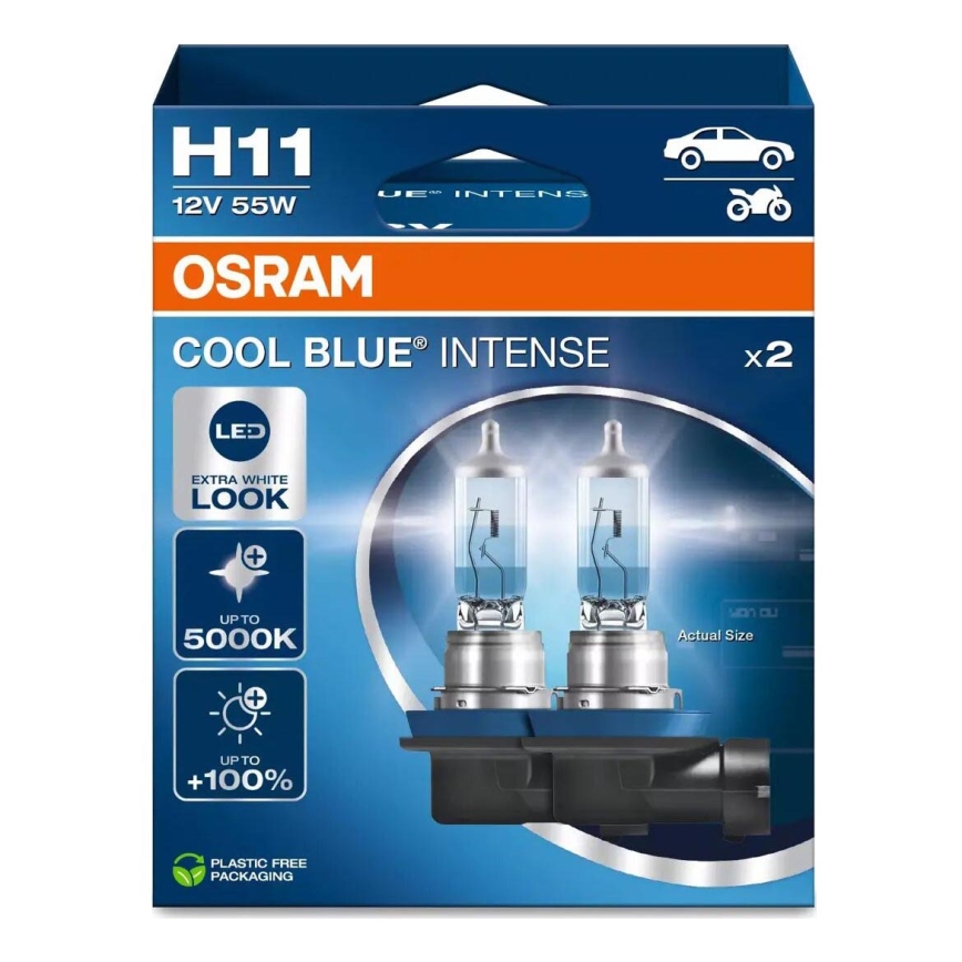 SET 2x Auto žarulja COOL PLAVA H11 PGJ19-2/55W/12V 5000K - Osram