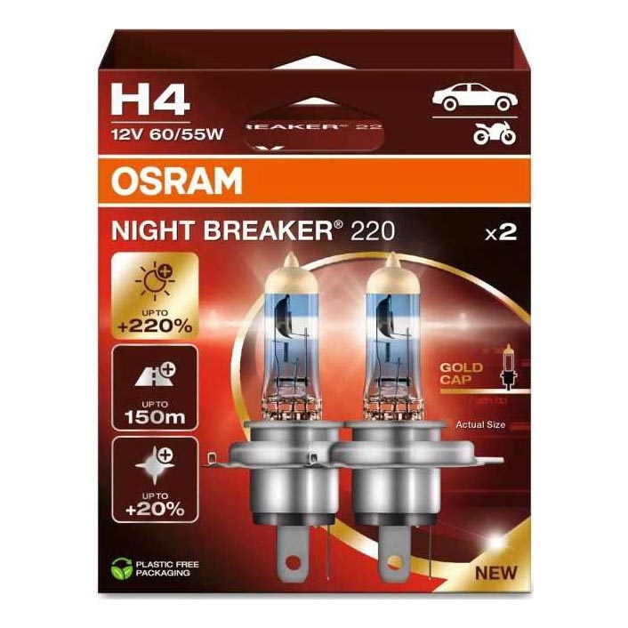 SET 2x Auto žarulja NIGHT BREAKER H4 P43t/60/55W/12V - Osram