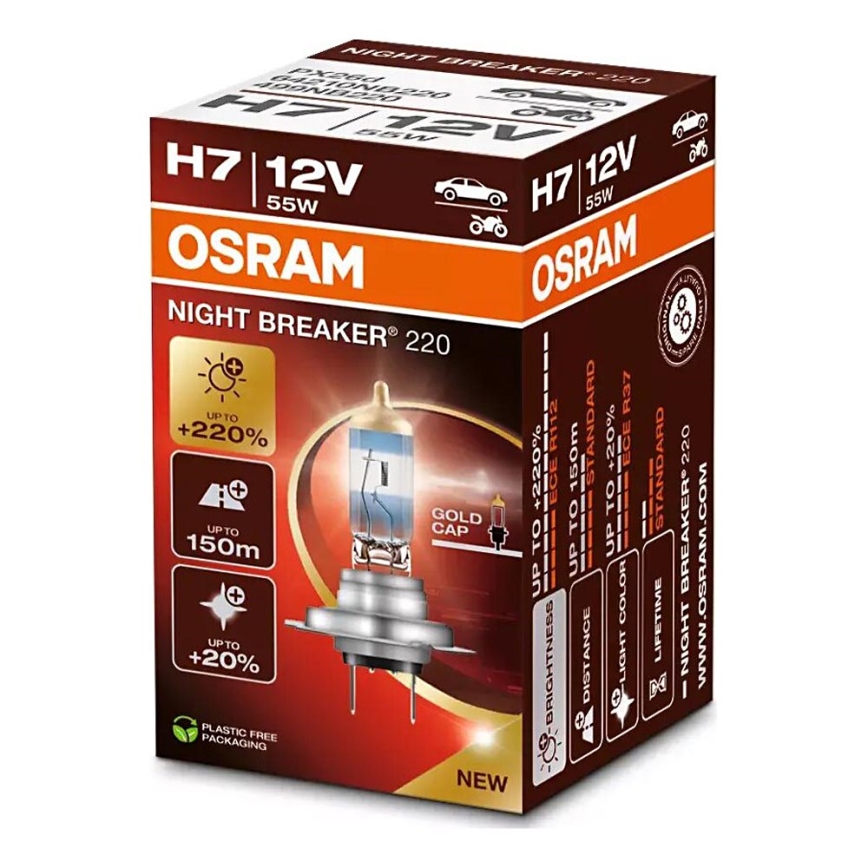 SET 2x Auto žarulja NIGHT BREAKER H7 PX26d/55W/12V - Osram