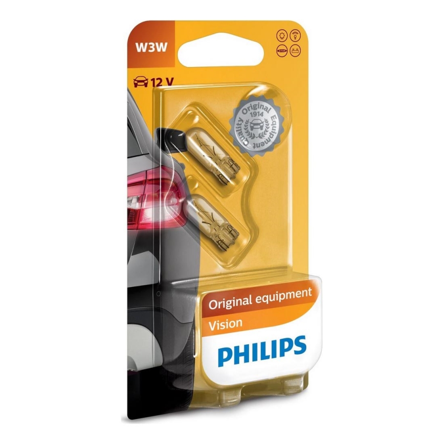 SET 2x Auto žarulja Philips VISION 12256B2 W2,1x9,5d/3W/12V