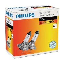 SET 2x Auto žarulja Philips VISION 12972PRC2 H7 PX26d/55W/12V 3200K