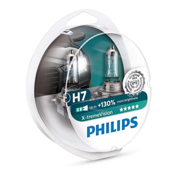 SET 2x Auto žarulja Philips X-TREMEVISION 12972XV+S2 H7 PX26d/55W/12V 3500K