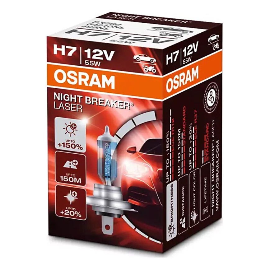 SET 2x Autožarulja NIGHT BREAKER H7 PX26d/55W/12V - Osram