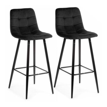 SET 2x Barska stolica HOKER 105x44 cm crna
