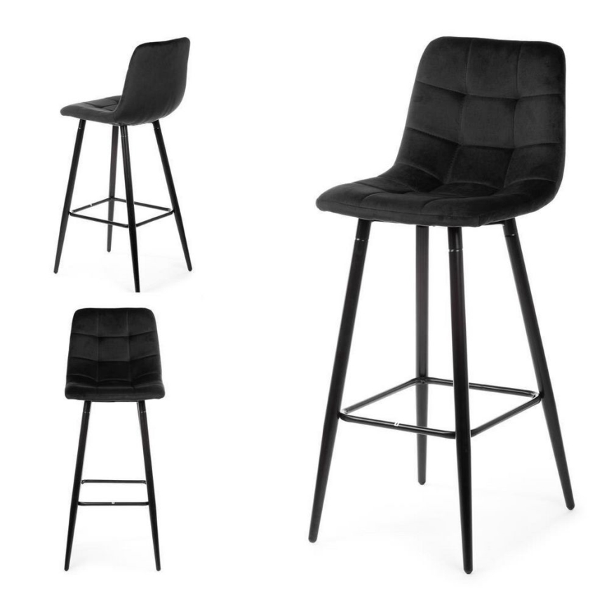 SET 2x Barska stolica HOKER 105x44 cm crna