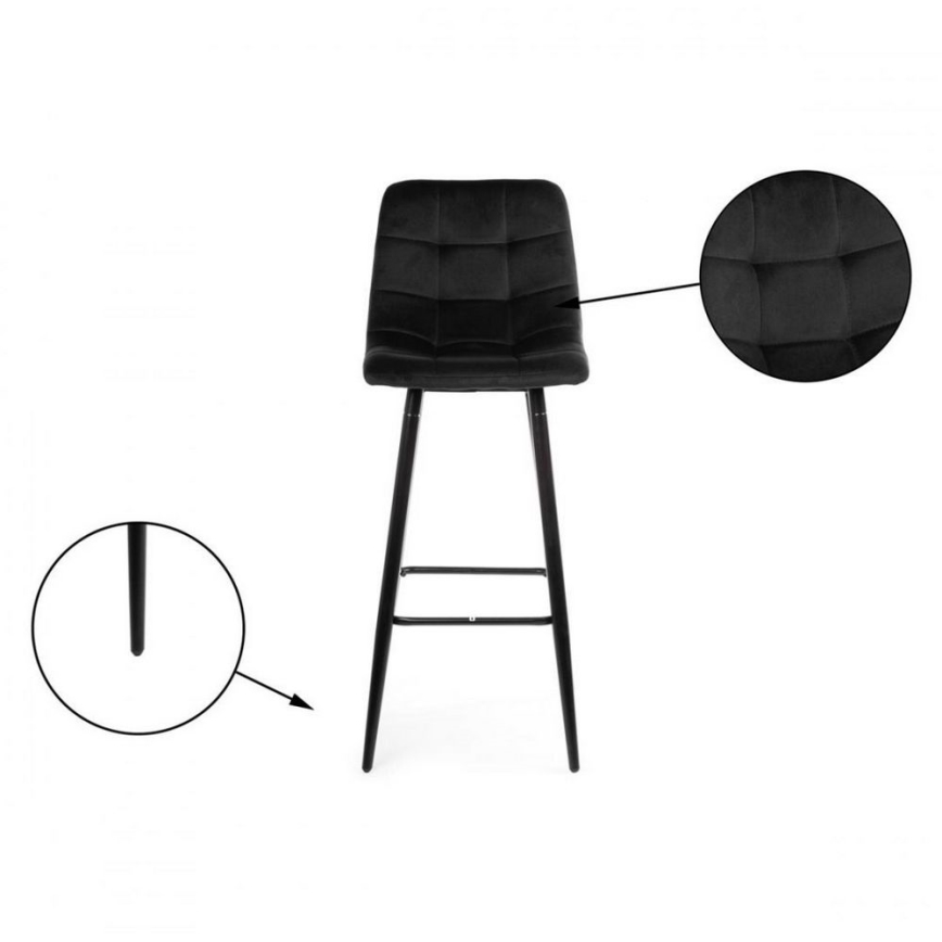 SET 2x Barska stolica HOKER 105x44 cm crna